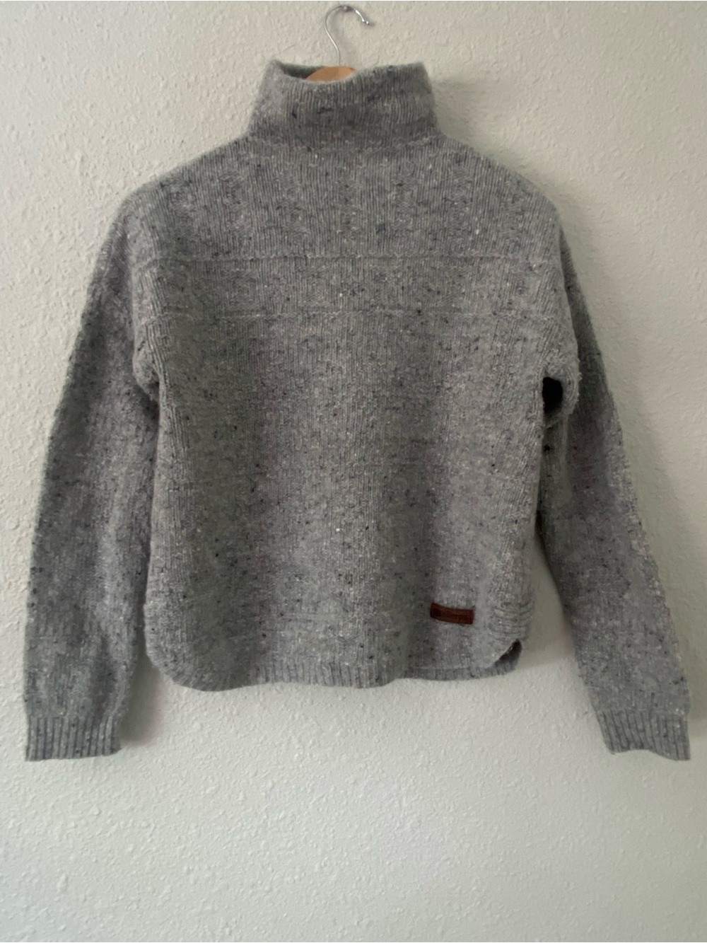 Women's Grey Turtleneck Sweater - Cozy Speckled Knit - Picture 2 of 6